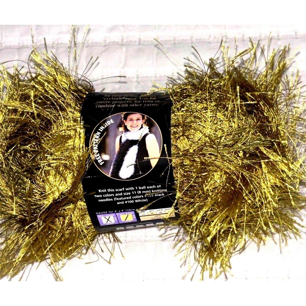 LION BRAND FUN FUR  EYELASH YARN - COLOR: S406 Olive